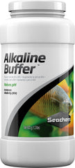 Seachem Alkaline Buffer face du conditionnement montrant l'étiquette et le poids, pour identification facile