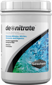 Seachem De*Nitrate emballage frontal montrant le produit et son usage
