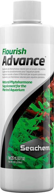 Seachem Flourish Advance emballage 250 ml montrant l’étiquette et bénéfice croissance