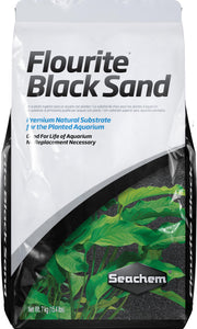 Seachem Flourite Black Sand paquet face montrant format 7 kg et utilisation facile