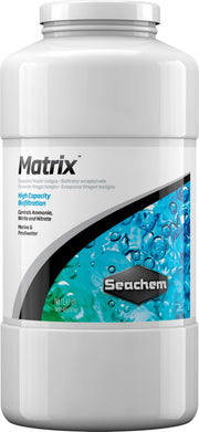 Seachem Matrix emballage avant montrant 1 litre et fabrication USA pour confiance
