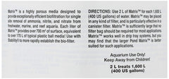 Seachem Matrix installé dans un filtre canister améliorant filtration biologique