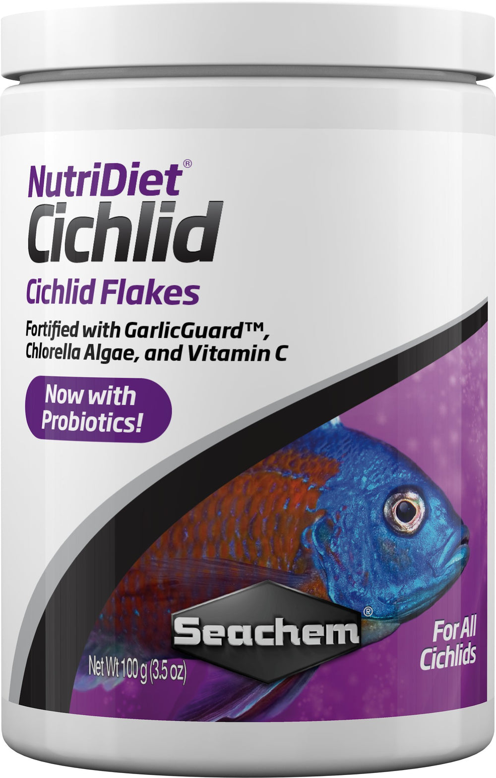 Seachem NutriDiet flocons paquet recto montrant l'étiquette et bénéfice nutritionnel