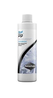 Seachem Reef Dip flacon 250 mL présenté en face pour identification rapide et stockage sûr