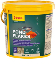 Sera Pond Flakes emballage avant montrant la quantité et l'usage