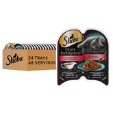 Sheba emballage avant boeuf en sauce montrant portions pratiques et attractives