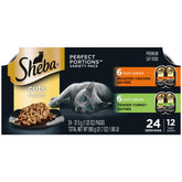 Sheba emballage avant montrant poulet et dinde, attrait visuel et confiance