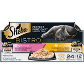 Sheba plateau face avant montrant pack pratique et saveurs variées pour repas net