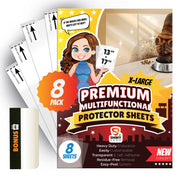 Shiny Hero emballage frontal montrant lot de 8 feuilles, protection invisible