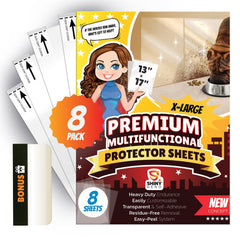 Shiny Hero emballage frontal montrant lot de 8 feuilles, protection invisible