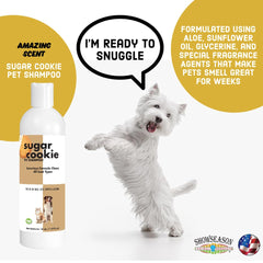 Texture du shampooing Showseason Sugar Cookie montrant onctuosité et mousse