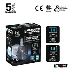 Sicce Syncra Silent 0.5 arbre en acier AISI 316 garantissant résistance à la corrosion