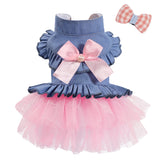 SIMCAPY robe princesse devant montrant style denim et tulle confortable