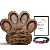 Skittypurr ornement patte en noyer face, souvenir durable et élégant
