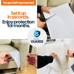 Sleek Guards feuille appliquée sur accoudoir pour protéger tissu