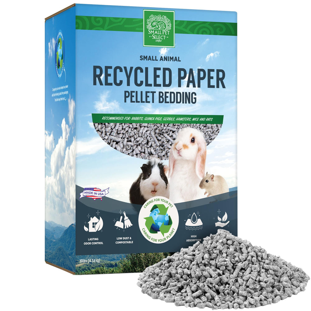 Small Pet Select emballage avant montrant sac 10 lb et bénéfice durabilité