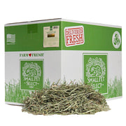 Small Pet Select emballage 20 lb montrant foin frais et protection