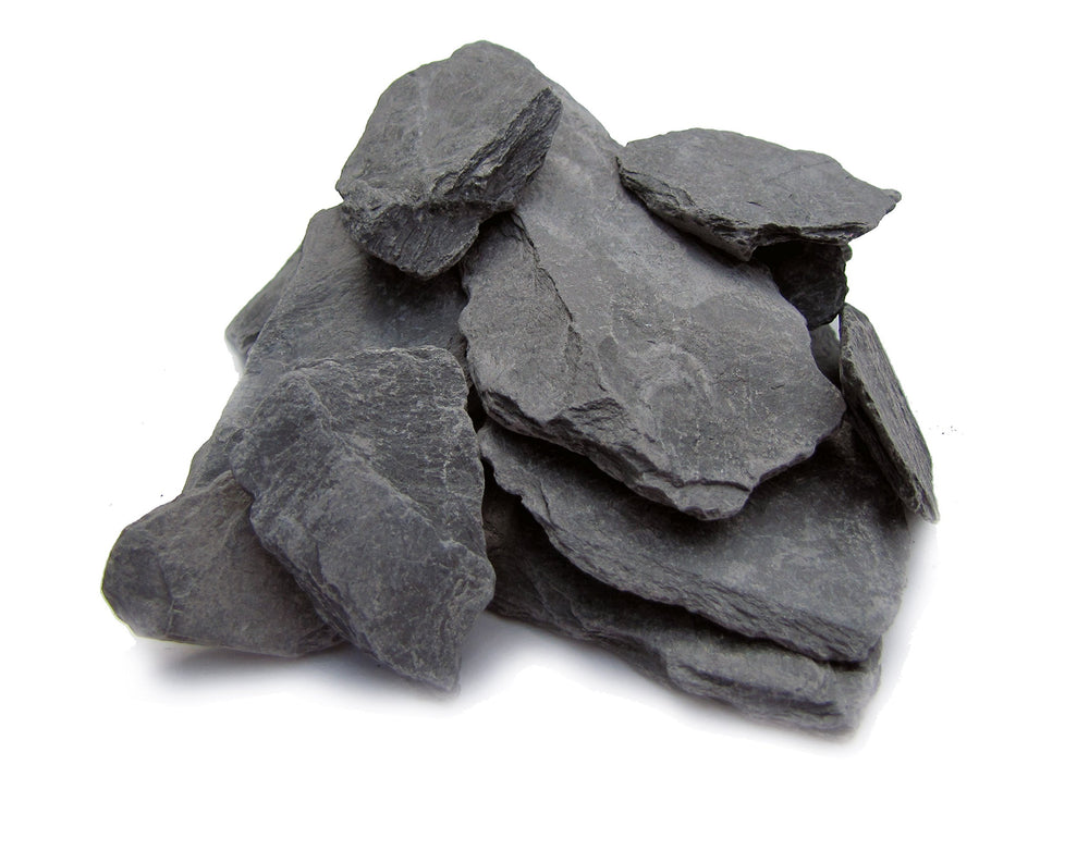 Small World Slate & Stone vue avant du paquet et pierres, prêt pour aquascaping