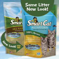 Gros plan texture SmartCat montrant grains d'herbe pour absorption efficace