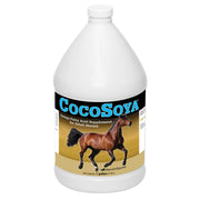 SMARTPAK SmartEquine CocoSoya Oil flacon face montrant l'étiquette et la quantité d'un gallon bénéfique
