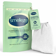 SMELLEZE emballage avant montrant produit prêt à l'emploi et gain de confort