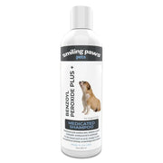 Smiling Paws bouteille avant montrant le shampooing 12oz et avantage nettoyant