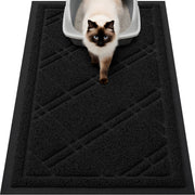 Smiry tapis face avant noir, protège le sol en retenant la litière