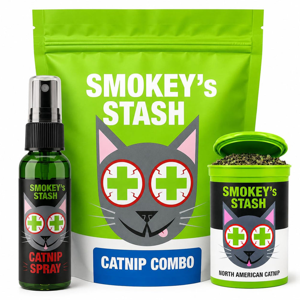 Smokey's Stash packaging avant montrant l'ensemble et bénéfice fraîcheur