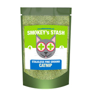 Smokey's Stash sac refermable face avant montrant l'étiquette et la praticité
