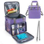 SMYV sac toilettage vue avant montrant organisation et design violet pour gain de temps