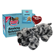 Snuggle Puppie vue avant montrant peluche inspirée blue merle pour réconfort immédiat