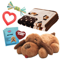 Snuggle Puppy face avant du coffret montrant confort immédiat