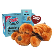 Snuggle Puppy peluche avant brun montrant taille et douceur, calme instantané