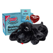 Snuggle Puppy vue face avant montrant peluche noire et confort instantané