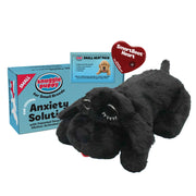 Snuggle Puppie peluche avant noir montrant silhouette et confort instantané
