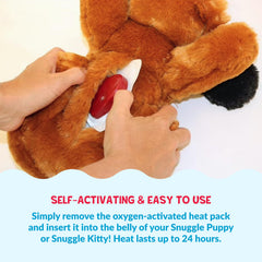 Snuggle Puppy pack chauffant inséré dans peluche pour confort immédiat