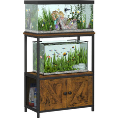 Snughome vue avant du meuble aquarium montrant rangement fermé et plateau robuste