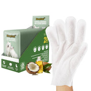 SnugTail face de l’emballage montrant lingette gant pratique et portable