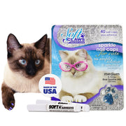 Soft Claws packaging avant bleu pailleté montrant protection durable