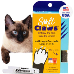 Soft Claws vue avant de l'emballage montrant 40 caps et bénéfice protection