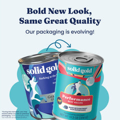 Solid Gold bol servi avec croquettes montre l'utilisation comme topping savoureux