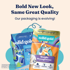 Solid Gold chat mangeant croquettes, favorise contrôle du poids