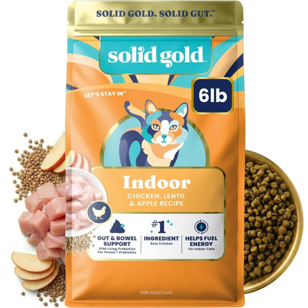 Solid Gold emballage avant montrant la recette poulet et bénéfices digestion