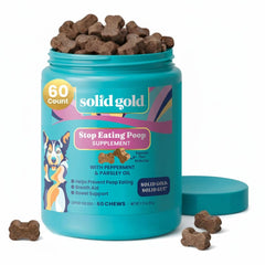 Solid Gold emballage avant montrant la formulation et bénéfice anti-coprophagie