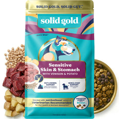 Solid Gold emballage face 3,75 lb montrant la marque et l’avantage digestif