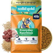 Solid Gold paquet avant agneau montrant nutrition équilibrée