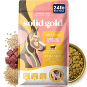 Solid Gold sachet 24 lb montrant l'emballage et informations clés