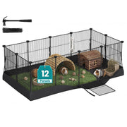 SONGMICS cage face avant montrant l'enclos complet et la visibilité pour surveillance