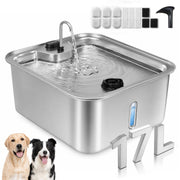 SOVELIVEE fontaine avant en inox montrant design et capacité, hygiène améliorée