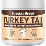 Special Breed emballage avant montrant un complément Turkey Tail biologique, rassure sur la pureté